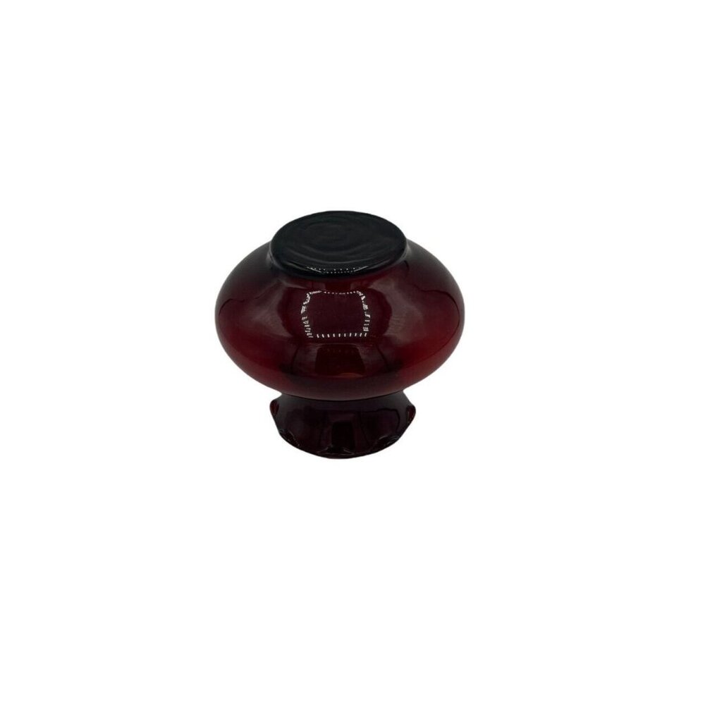 Vintage Small Ruffled Top Ruby Red Glass Flower Bud Vase 3 1/2 Inches Tall   - Picture 5 of 7